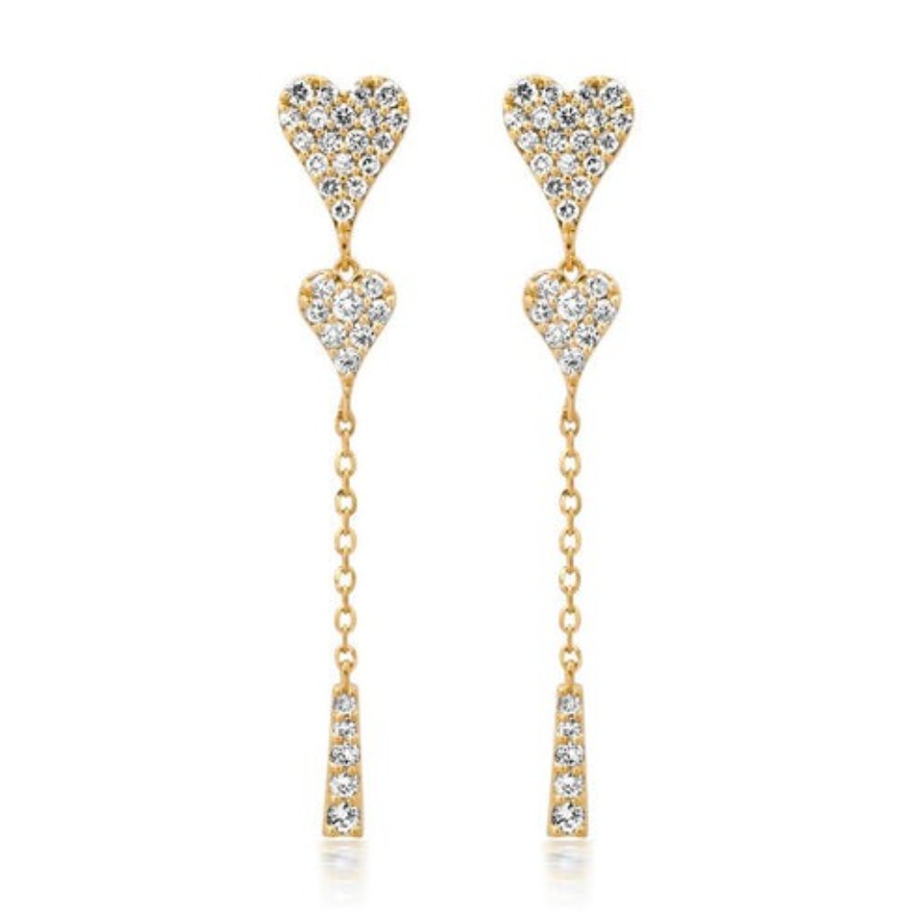 Infinite Designer 14k (Or 18k Upon Request) Yellow Gold Diamond Drop Earrings